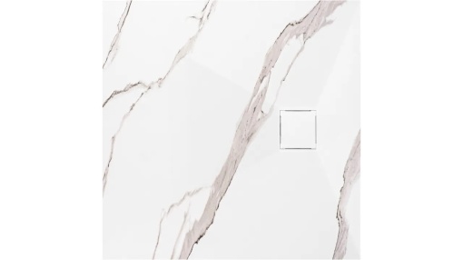 CADITA DE DUS REA MAGNUM CARRARA, 90x90 CM, EFECT DE MARMURA ALBA, DIN COMPOZIT, CALITATE SUPERIOARA
