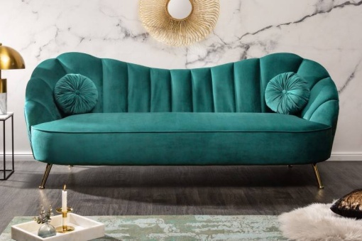 CANAPEA DEOSEBITA, 220CM, CATIFEA TURCOAZ, DESIGN RETRO, ARTIM GROUP SELECTION
