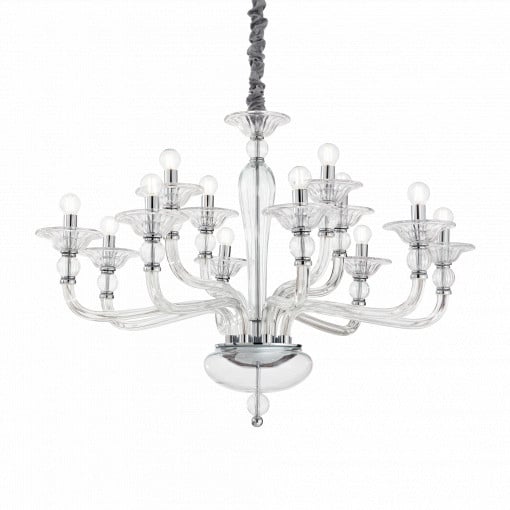 CANDELABRU DANIELI SP12, TRANSPARENT, DESIGN MODERN, IDEAL LUX