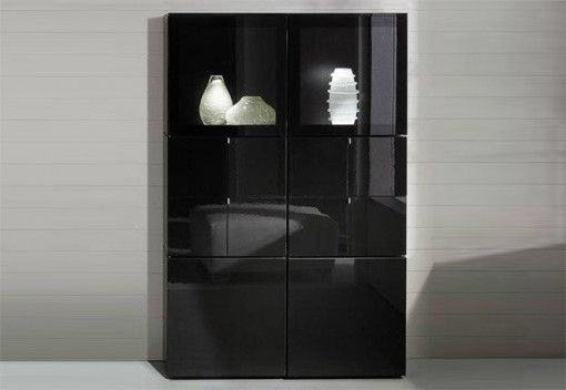 COMODA NEAGRA CU LED SI TELECOMANDA CUBE K17 - DESIGN MODERN