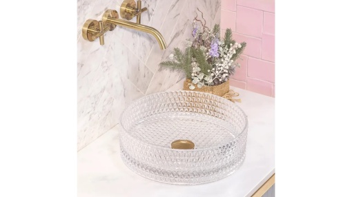 LAVOAR REA CRISTAL, TRANSPARENT, 35,5 CM, DIN STICLA, CALITATE SUPERIOARA