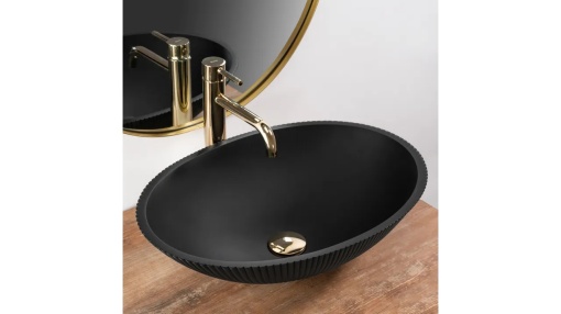 LAVOAR REA DELLA, NEGRU MAT, 51,5 CM, DIN STICLA, CALITATE SUPERIOARA