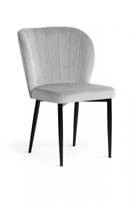 SCAUN DINING SHELLY ARGINTIU/NEGRU - DESIGN MODERN