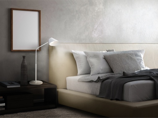VEIOZA ESINO, CU TELECOMANDA, 77 CM, ALB MAT, DIN METAL SI ALUMINIU, STIL MODERN