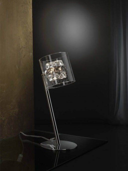 VEIOZA FLASH, 38 CM, CROM/FUMURIU/TRANSPARENT, DIN METAL SI STICLA, STIL MODERN