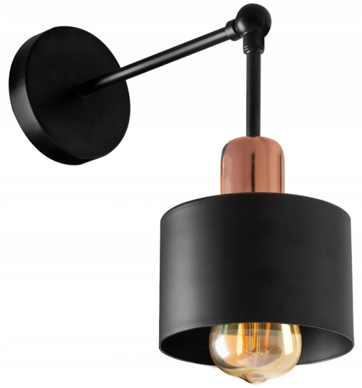 APLICA CALI APP002-1W, 22x24 cm, NEGRU SI AURIU ROZE, DIN OTEL SI METAL DE INALTA CALITATE, STIL MODERN, TU