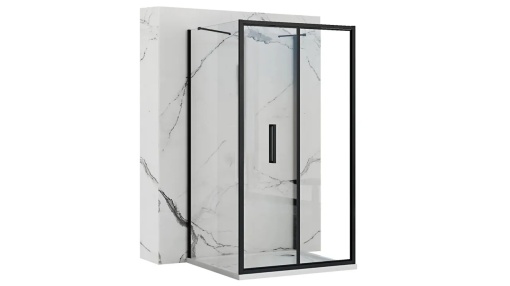 CABINA DE DUS REA RAPID FOLD, PLIABILA, 80x80CM, NEGRU, DIN STICLA, CALITATE SUPERIOARA