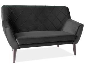 CANAPEA DIN CATIFEA KIER 2, NEGRU BLUVEL 19/WENGE, STIL SCANDINAV, SIGNAL