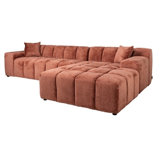 COLTAR CUBE CU 3 LOCURI + CANAPEA EXTENSIBILA DREAPTA SI 2 PERNE DECORATIVE, FUSION 92 BLUSH, S5137, CONFECTIONAT DIN POLIURETAN SI 100% POLIESTER, RICHMOND INTERIOR