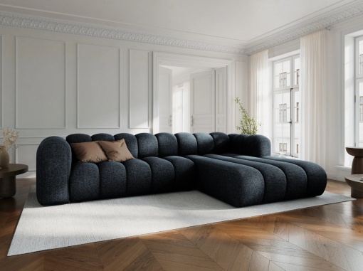 COLTAR MODULAR LUPIN, DREAPTA, 4 LOCURI, 288 CM, ALBASTRU ROYAL 86, TAPITERIE CHENILLE, DESIGN DEOSEBIT