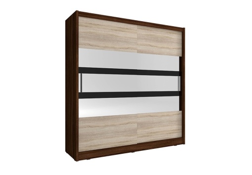 DULAP DORMITOR MAJA V 180 STEJAR SONOMA + CIOCOLATIU DESIGN MODERN PSK