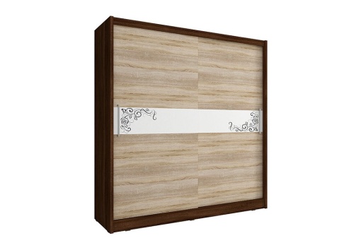 DULAP DORMITOR WIKI V B 180 SONOMA/CIOCOLATIU/ALB/NEGRU DESIGN MODERN PSK