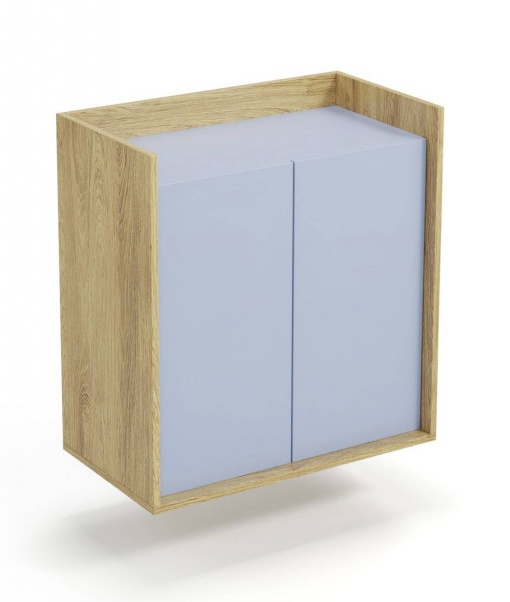 DULAP MODULAR MOBIUS 2D, ALBASTRU/NATUR, 83 CM, DIN PAL MELAMINAT, STIL MODERN