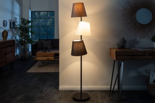 LAMPADAR LEVELS NEGRU/GRI/ALB 163CM DIN METAL SI IN COD 39674