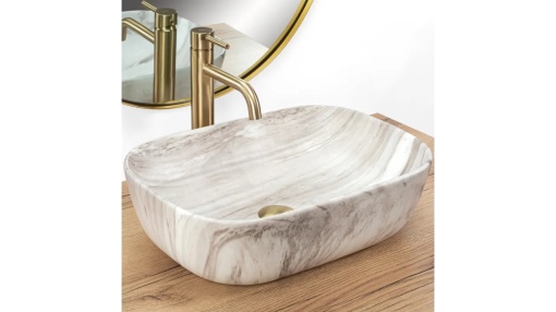 LAVOAR REA BELINDA, ASH, 46 CM, EFECT DE PIATRA GRI, DIN CERAMICA, CALITATE SUPERIOARA