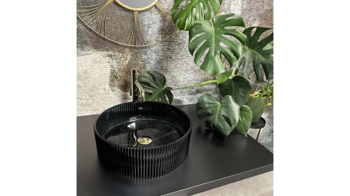 LAVOAR REA INGRID, 39,5 CM, NEGRU, DIN STICLA, CALITATE SUPERIOARA