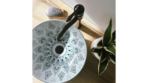LAVOAR REA MANDALA, MULTICOLOR, 40 CM, DIN CERAMICA, CALITATE SUPERIOARA