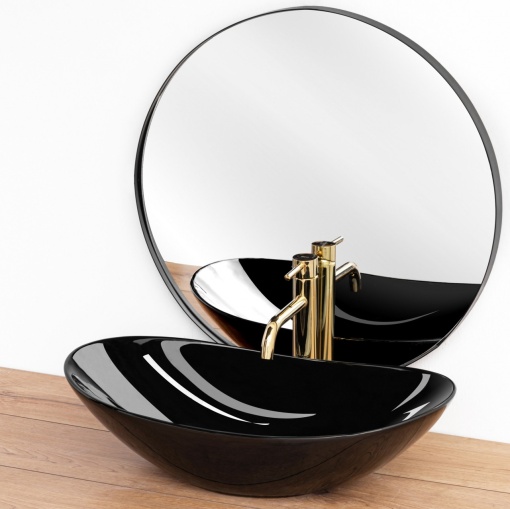 LAVOAR REA ROYAL, NEGRU, 60,5 CM, DIN CERAMICA, CALITATE SUPERIOARA