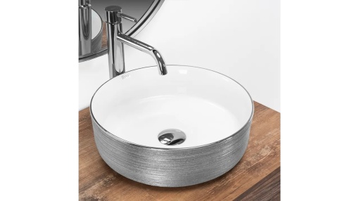 LAVOAR REA SAMI, 36 CM, ALB/CROM PERIAT, DIN CERAMICA, CALITATE SUPERIOARA