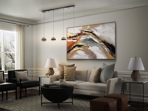 LUSTRA/PLAFONIERA ORBES, 90 CM, MULTICOLORA, DIN METAL, POLICARBONAT SI STICLA, STIL MODERN