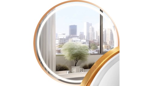 OGLINDA BAIE REA MMJ, CU LED, 60CM, AURIU ROSE PERIAT, DIN STICLA, CALITATE SUPERIOARA