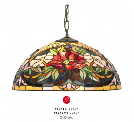PENDUL DEOSEBIT TIFFANY, COD YT26+C1, DIN METAL SI STICLA