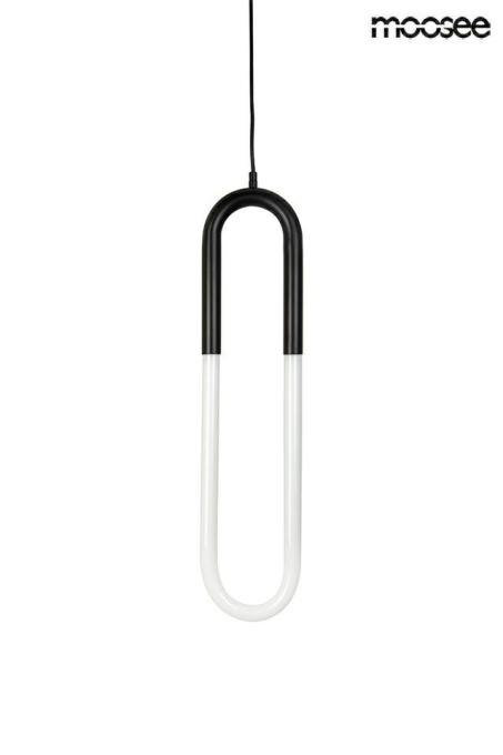 PENDUL PUZO S, NEGRU/ALB, CONFECTIONAT DIN STICLA SI METAL, STIL MODERN
