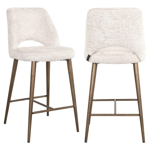 SCAUN DE BAR DELPHINE LOVELY CREAM 11, S4628, CONFECTIONAT DIN 100% POLIESTER SPUMA SI METAL, RICHMOND INTERIORS