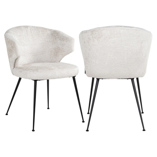 SCAUN DINING XANDRA FUSION CREAM 02, S4724, CONFECTIONAT DIN 100% POLIESTER SPUMA SI METAL, RICHMOND INTERIORS