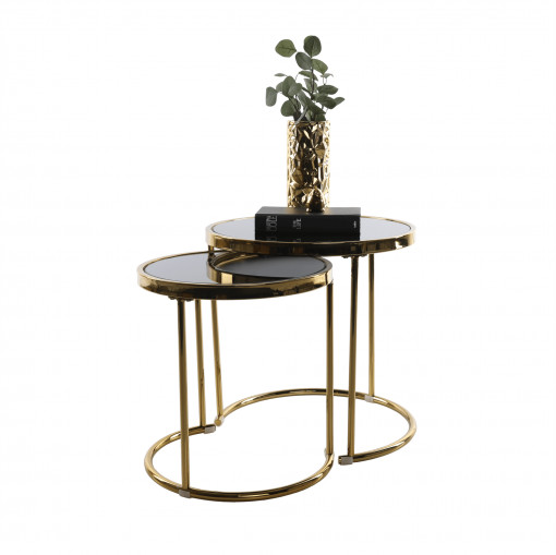 SET 2 MESE DE CAFEA MORINO, AURIU/NEGRU, STIL MODERN, TK