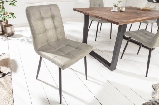 SET 2 SCAUNE, DINING, MODENA, MICROFIBRA, GRI ANTICHIZAT, DESIGN MODERN, ARTIM GROUP SELECTION
