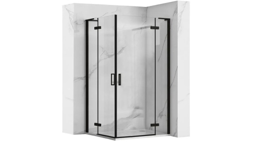 CABINA DE DUS REA HUGO DOUBLE, 80x100CM, NEGRU, DIN STICLA, CALITATE SUPERIOARA