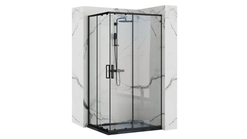 CABINA DE DUS REA PUNTO, CULISANTA, 80x100CM, NEGRU, DIN STICLA, CALITATE SUPERIOARA