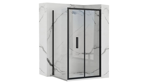 CABINA DE DUS REA RAPID FOLD, PLIABILA, 100x90CM, NEGRU, DIN STICLA, CALITATE SUPERIOARA