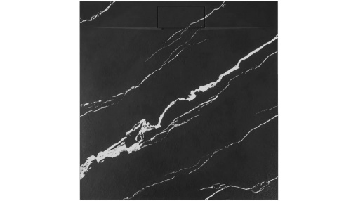 CADITA DE DUS REA BAZALT CARRARA, 90x90 CM, EFECT DE MARMURA NEAGRA, DIN COMPOZIT, CALITATE SUPERIOARA