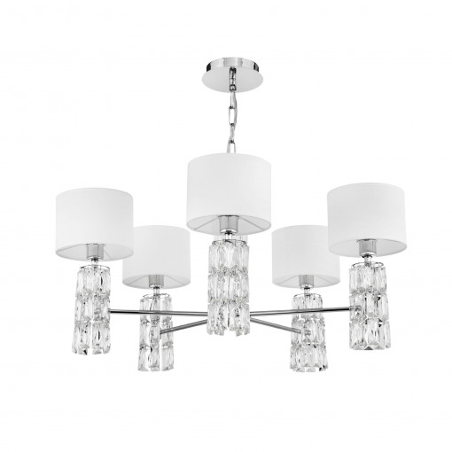 CANDELABRU TALENTO DIA008PL-05CH, DIN METAL, TEXTIL SI STICLA, STIL MODERN, MAYTONI