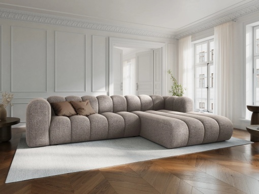 COLTAR MODULAR LUPIN, DREAPTA, 4 LOCURI, 288 CM, BEJ 30, TAPITERIE CHENILLE, DESIGN DEOSEBIT