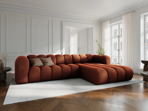 COLTAR MODULAR LUPIN, DREAPTA, 4 LOCURI, 288 CM, SCORTISOARA 44, TAPITERIE CHENILLE, DESIGN DEOSEBIT