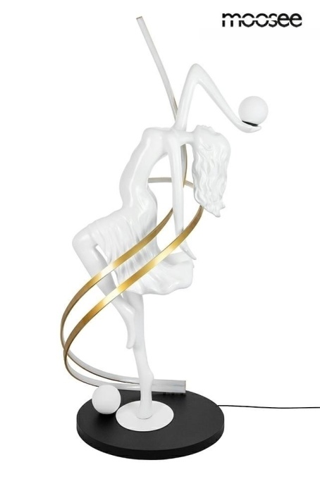 LAMPADAR DANCING QUEEN, ALB/NEGRU, CONFECTIONAT DIN FIBRA DE STICLA SI METAL, STIL MODERN