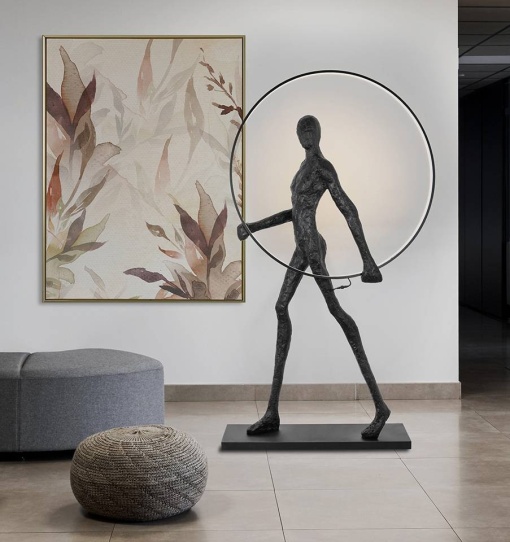 LAMPADAR EXCLUSIVIST 218CM, HUMAN ROUND, FIBRA DE STICLA SI LED