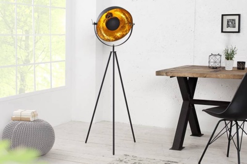 LAMPADAR STUDIO 145CM, NEGRU/AURIU