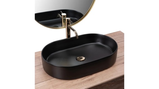 LAVOAR REA NADIA, 61 CM, NEGRU MAT, DIN CERAMICA, CALITATE SUPERIOARA