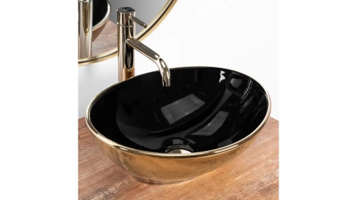 LAVOAR REA SOFIA, AURIU/NEGRU, 41 CM, DIN CERAMICA, CALITATE SUPERIOARA