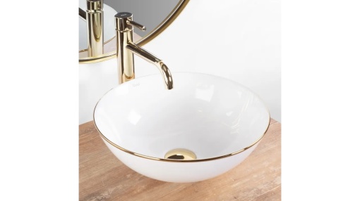 LAVOAR REA STELLA, ALB/AURIU, 35,5 CM, DIN CERAMICA, CALITATE SUPERIOARA