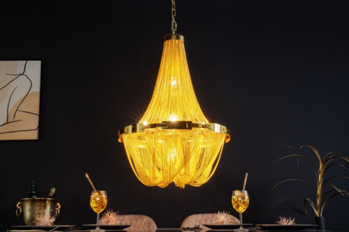 LUSTRA MODERNA 70CM, ROYAL XL, COD 42002, METAL AURIU, DESIGN DEOSEBIT