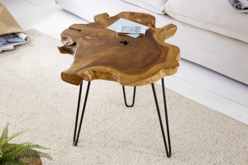 MASUTA DE CAFEA 50CM, WILD, COD 38243, DIN LEMN MASIV DE TEC DESIGN RUSTIC