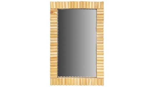 OGLINDA BAIE REA BOHO KLNA-MR01, 55x35CM, NATURAL, DIN STICLA SI LEMN, CALITATE SUPERIOARA