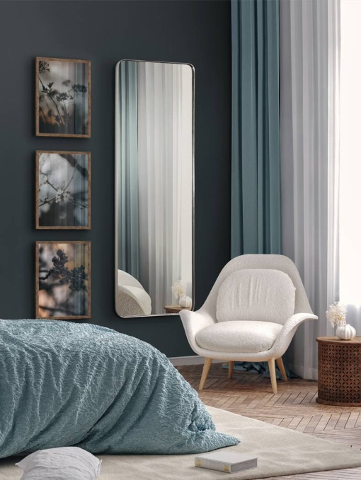 OGLINDA DECORATIVA 180CM, ORIO, COD 127738, ARGINTIU, STIL MODERN, SCHULLER