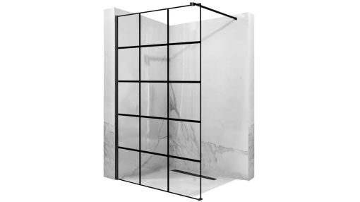 PARAVAN DE DUS REA BLER-1, 100CM, NEGRU, DIN STICLA, CALITATE SUPERIOARA