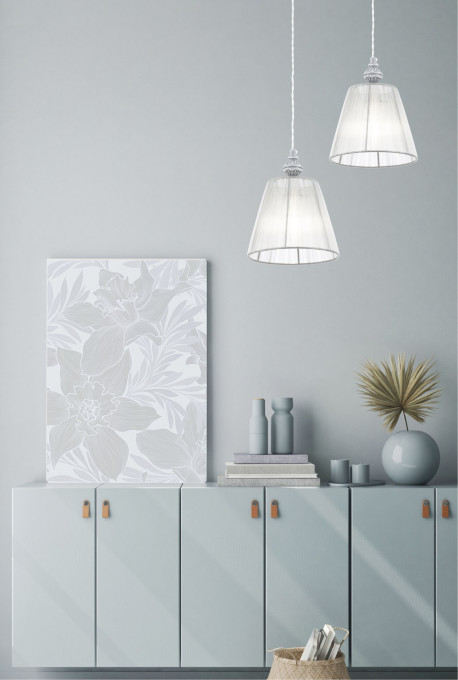PENDUL MONSOON ARM154-PL-01-S, GRI, DIN METAL SI ORGANZA, STIL MODERN, MAYTONI